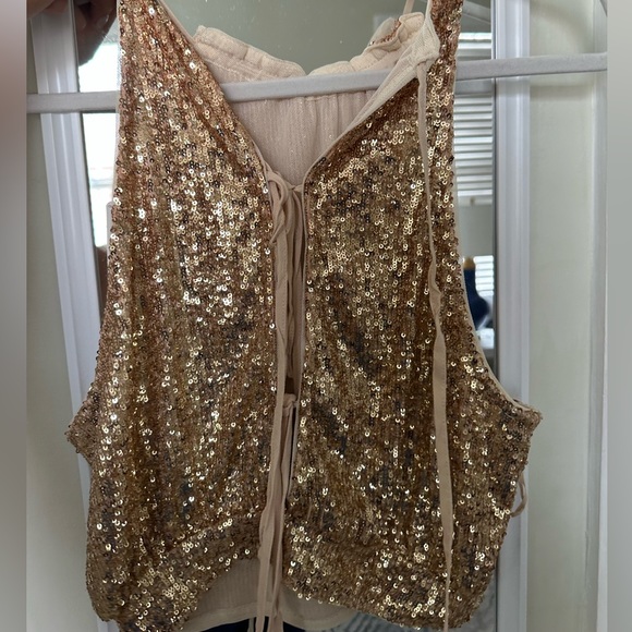 Free people sequin lights out halter top size M - Picture 5 of 6